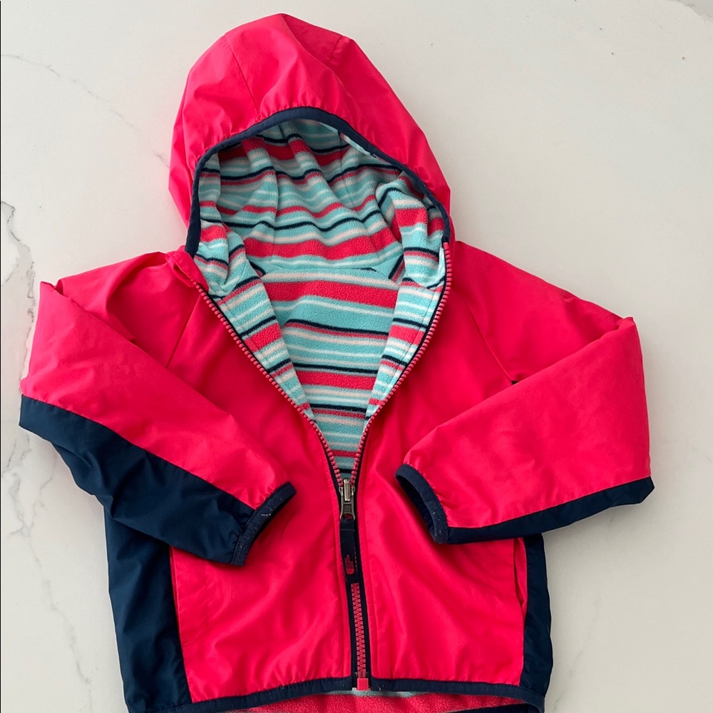 3T North Face reversible fleece coat